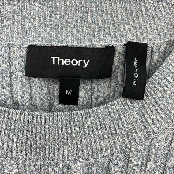 Theory Mouline Ribbed Tunic Sweater Women Medium Eggshell Blue Pullover - Picture 9 of 13